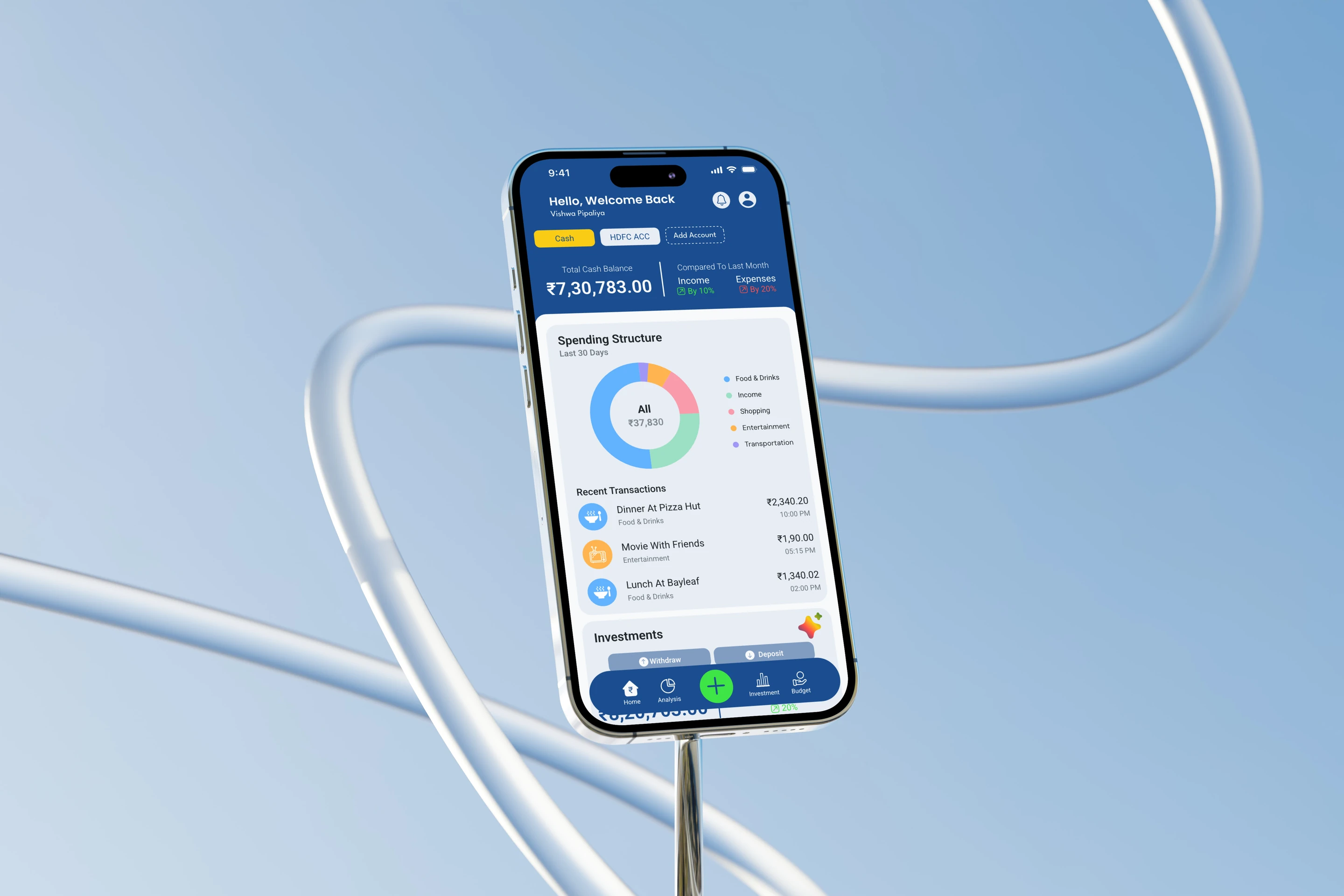 NestUp app dashboard on a phone